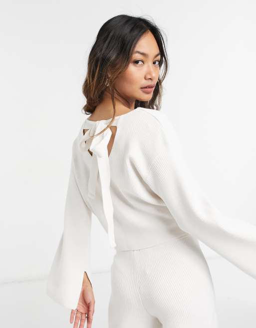 River Island lounge knit co-ord in cream, 2 of 3