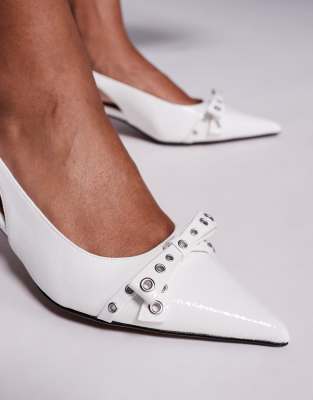 RIVER ISLAND BOW SLINGBACK HEELS 