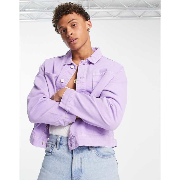 Lilac oversized hotsell denim jacket