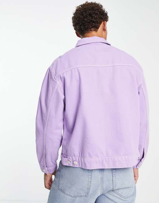 River Island boxy denim jacket in purple