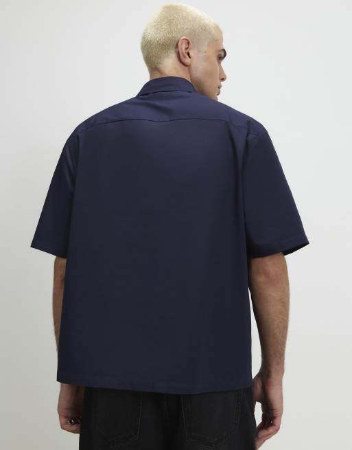 River Island Boxy fit sanctaire shirt in navy , 4 of 4
