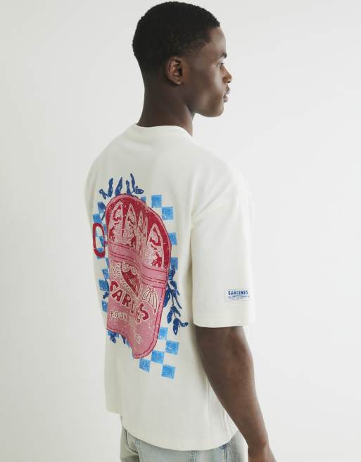 River Island Boxy fit sardine t-shirt in ecru