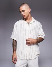 Jack & Jones short sleeve resort shirt in tan
