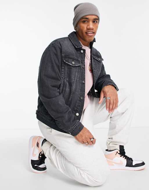 Asos fleece lined denim jacket sale