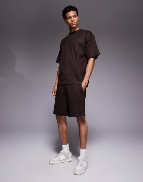 River Island boxy t-shirt and shorts set in brown - view 1