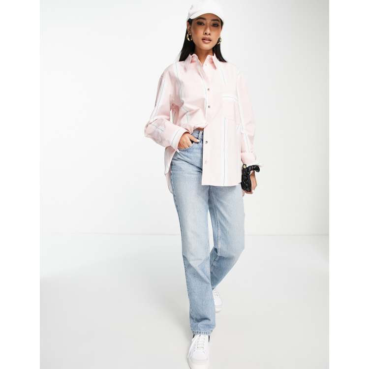 River Island boyfriend shirt in light pink