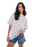 River Island boyfriend t-shirt in black and white stripe