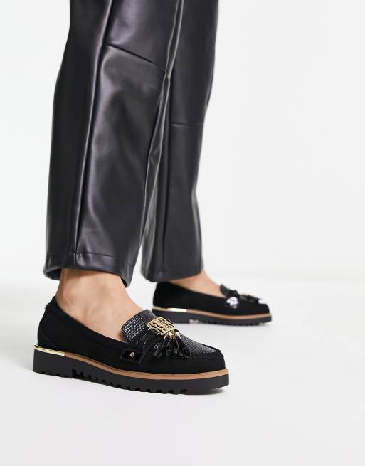 River Island branded chunky loafer in black