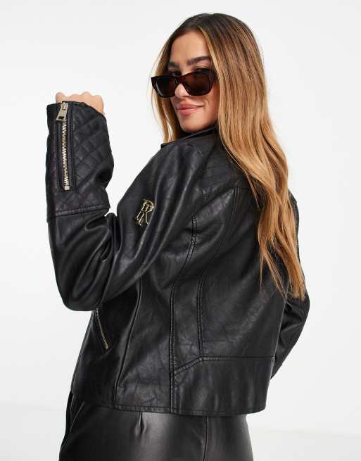 Asos river outlet island leather jacket