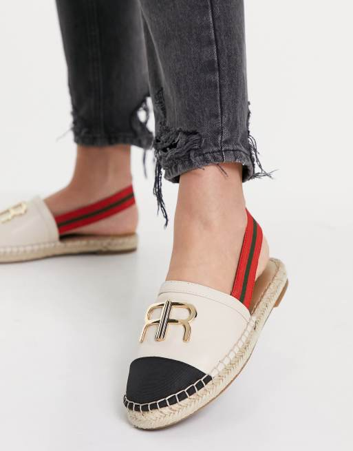 Dokument malm Beskrivende River Island branded stripe espadrille slingback mule in cream | ASOS