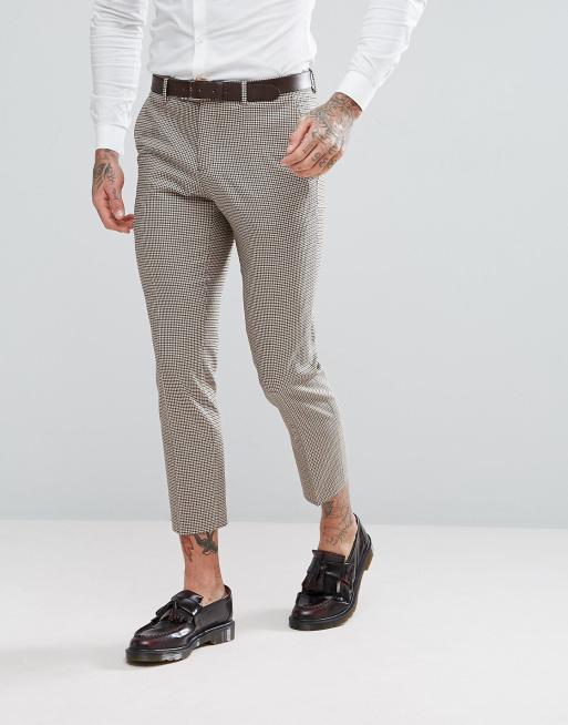 River Island Braun Karierte Kurz Geschnittene Enge Anzughose Asos