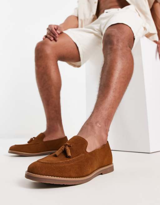River Island – Brązowe plecione loafersy z frędzlami, 4 z 4