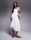 [River Island] River Island broderie baby doll maxi dress in white 14 WHITE