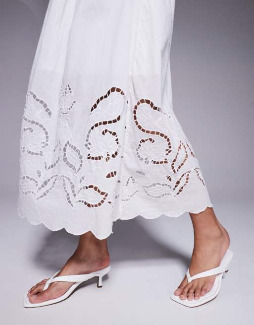 River Island broderie maxi skirt in white (part of a set), 4 of 5
