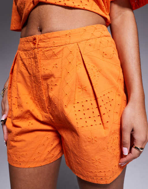 Short Orange En Crochet River Island - Taille 10 - Porté Une Fois Seulement