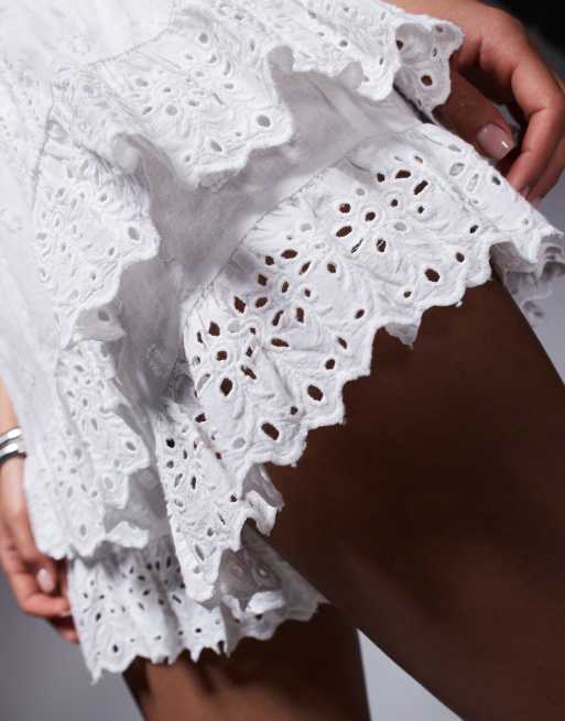 River Island broderie skort in white, 5 of 5