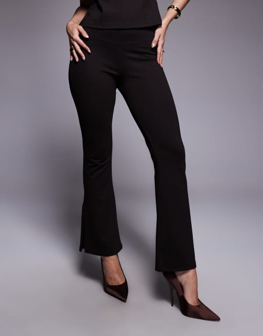 River Island - Broek met naaddetail in donkerbruin, deel van co-ord set, 3 van 5