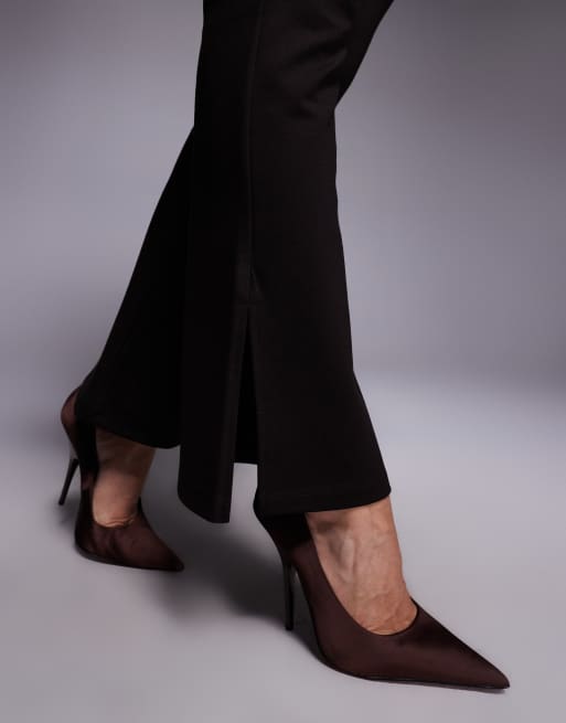 River Island - Broek met naaddetail in donkerbruin, deel van co-ord set, 4 van 5