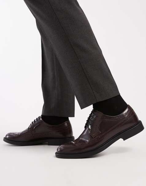 River Island brogues in burgundy - view 1