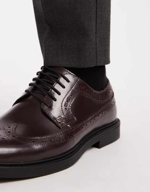 River Island brogues in burgundy ASOS