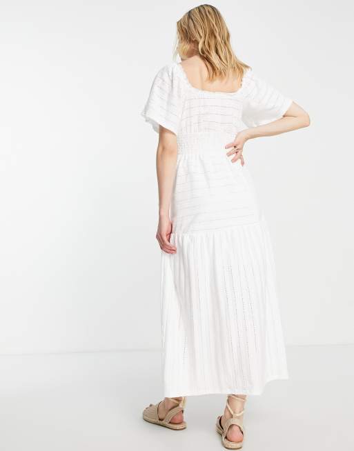 River island white midi hot sale dress