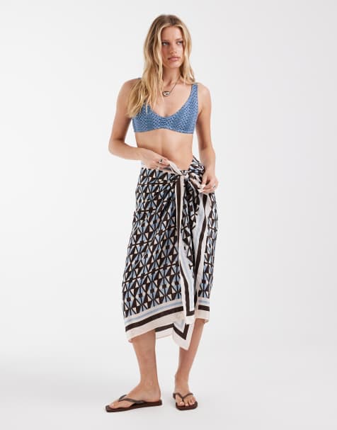River Island - Brun sarong med geometrisk print - view 1