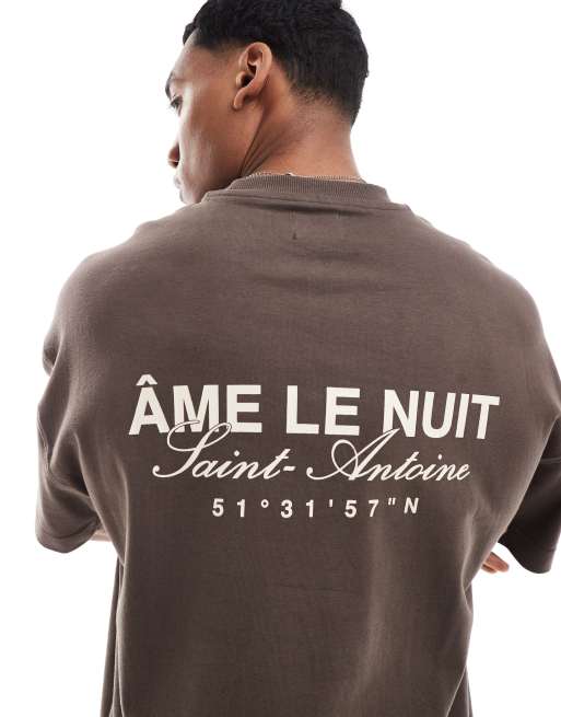 River Island – Brun t-shirt med 