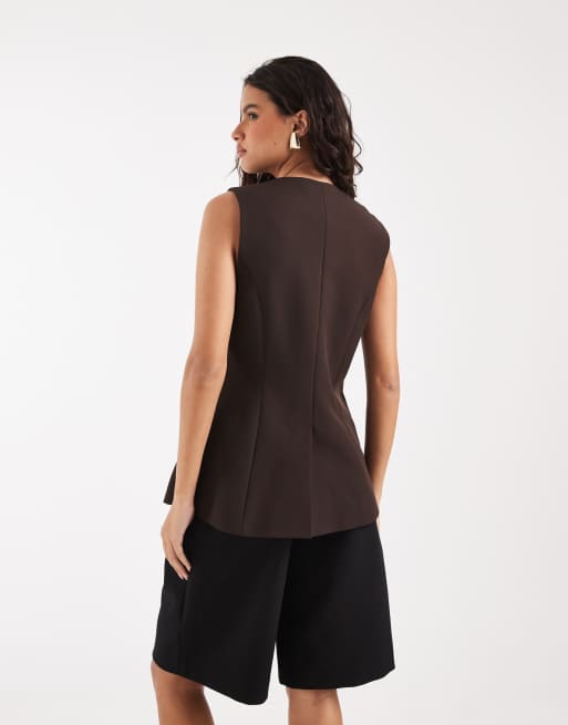 River Island - Brun vest med lommedetalje, 4 af 4