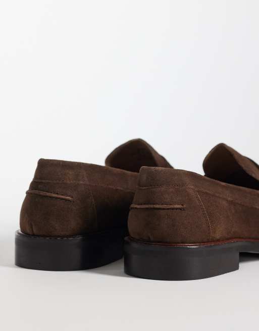 River Island – Bruna pennyloafers i mocka, 4 av 4