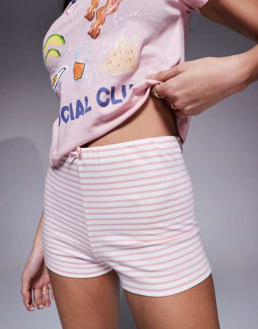 River island brunch club stripe short set in pink, 2 of 4