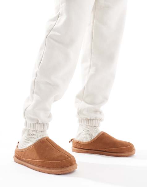 River Island - Brune mule-hjemmesko i imiteret ruskind - view 1