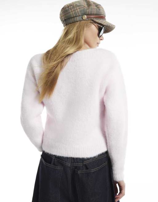 River Island Brushed jumper in pink, 4 of 4