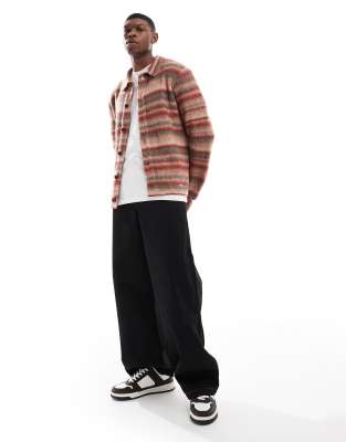 River Island Brushed Stripe Cardigan In Multi