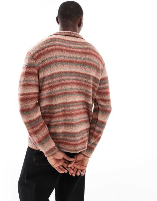 River Island brushed stripe cardigan in multi, 4 of 4