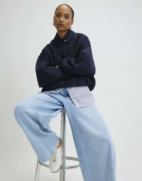 River Island Bubble hem jacket in navy - view 1