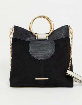 River Island Black and Gold Detail Bag, in Swansea