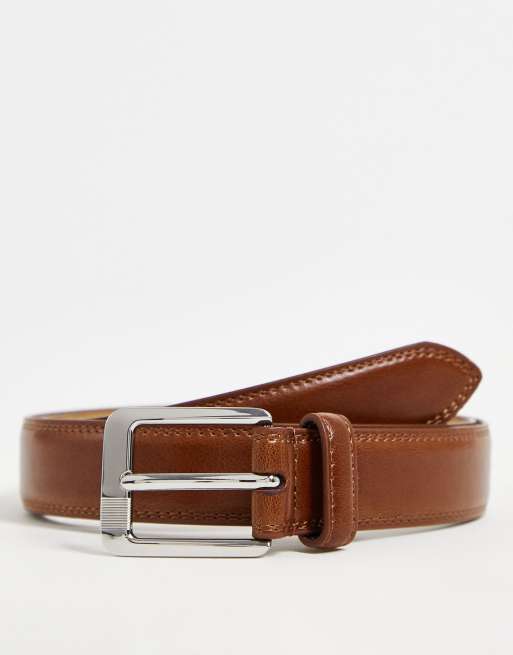 River Island buckle belt in brown | ASOS