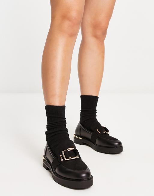 River Island buckle loafers in black | ASOS