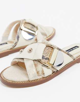 beige studded sandals