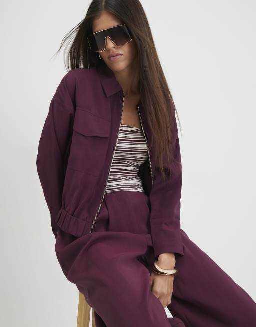 River Island Burgundy bomber jacket in burgundy, 2 of 4