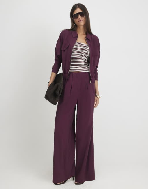 River Island Burgundy bomber jacket in burgundy, 3 of 4