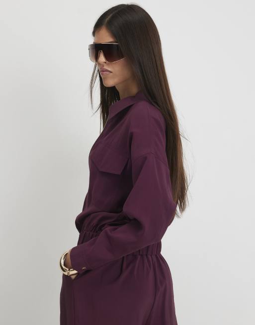 River Island Burgundy bomber jacket in burgundy, 4 of 4
