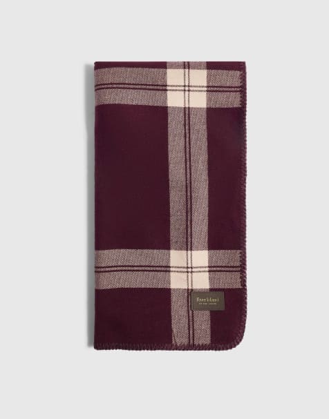 River Island Burgundy knit check lightweight scarf in burgundy - view 1