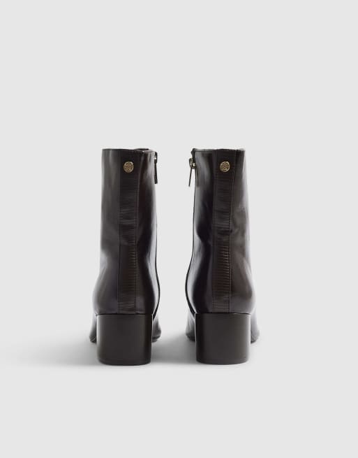 River Island Burgundy point toe heeled ankle boots in burgundy, 3 of 3