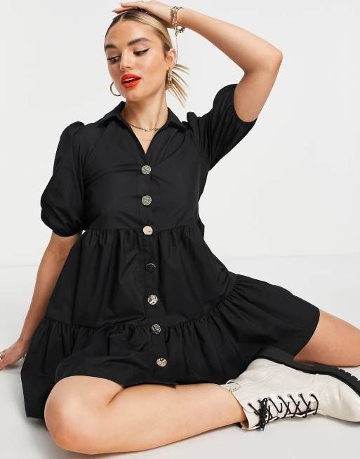 River island best sale black shirt dress