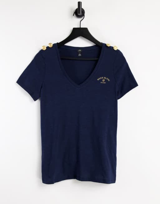 River island best sale navy t shirt