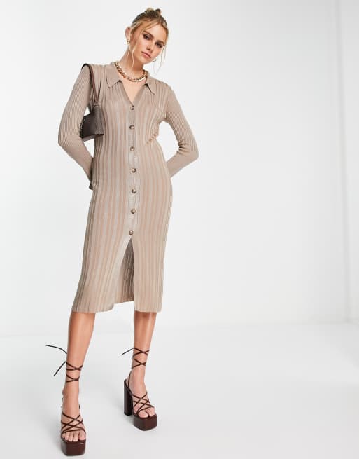 Knit button up store dress