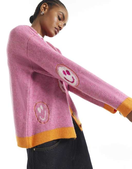 River Island Button up cardigan in pink , 2 of 4