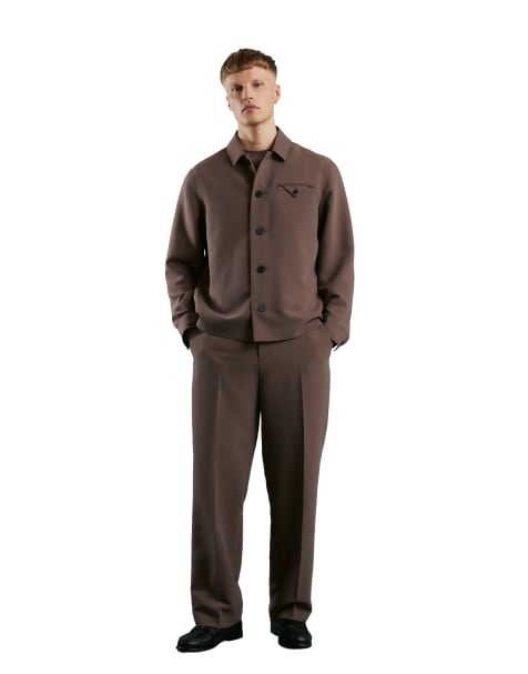 River Island Button up pocket overshirt in brown - view 1