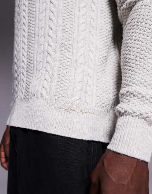 River Island cable knit jumper in ecru, 5 of 5
